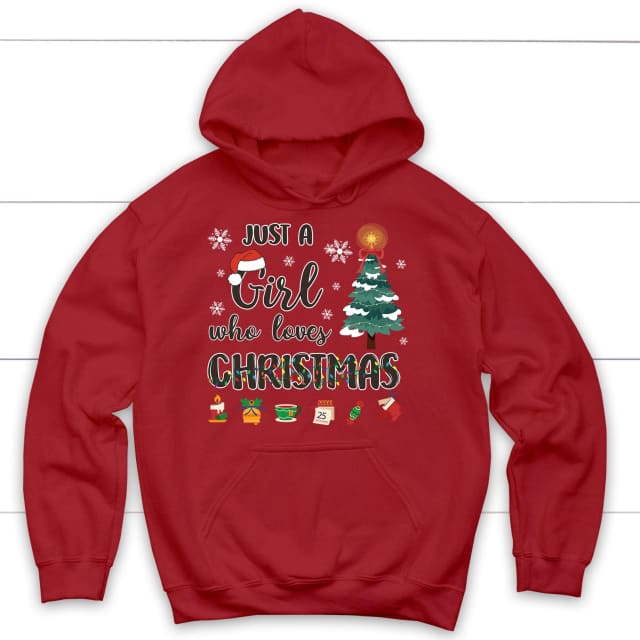 Just a girl who loves Christmas hoodie Red / S