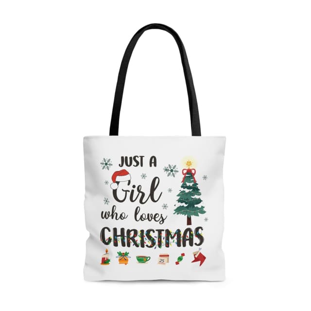 Just a girl who loves Christmas tote bag 13 x 13