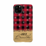 Just Breathe Red Black Buffalo phone case iPhone 11 Pro Max / Tough