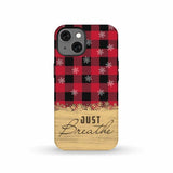Just Breathe Red Black Buffalo phone case iPhone 13 / Tough