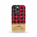 Just Breathe Red Black Buffalo phone case iPhone 13 Pro / Tough