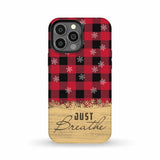 Just Breathe Red Black Buffalo phone case iPhone 13 Pro Max / Tough
