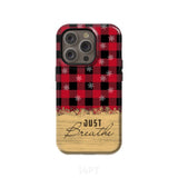 Just Breathe Red Black Buffalo phone case iPhone 14 Pro / Tough