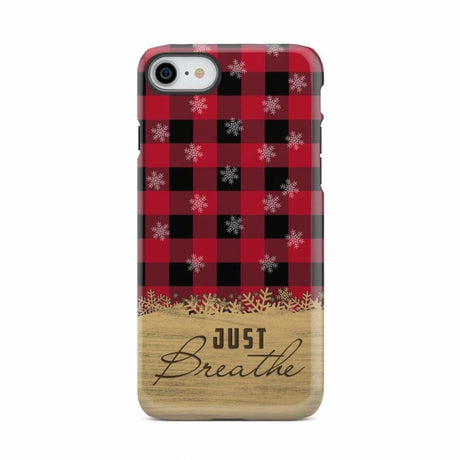Just Breathe Red Black Buffalo phone case iPhone 8 / Tough
