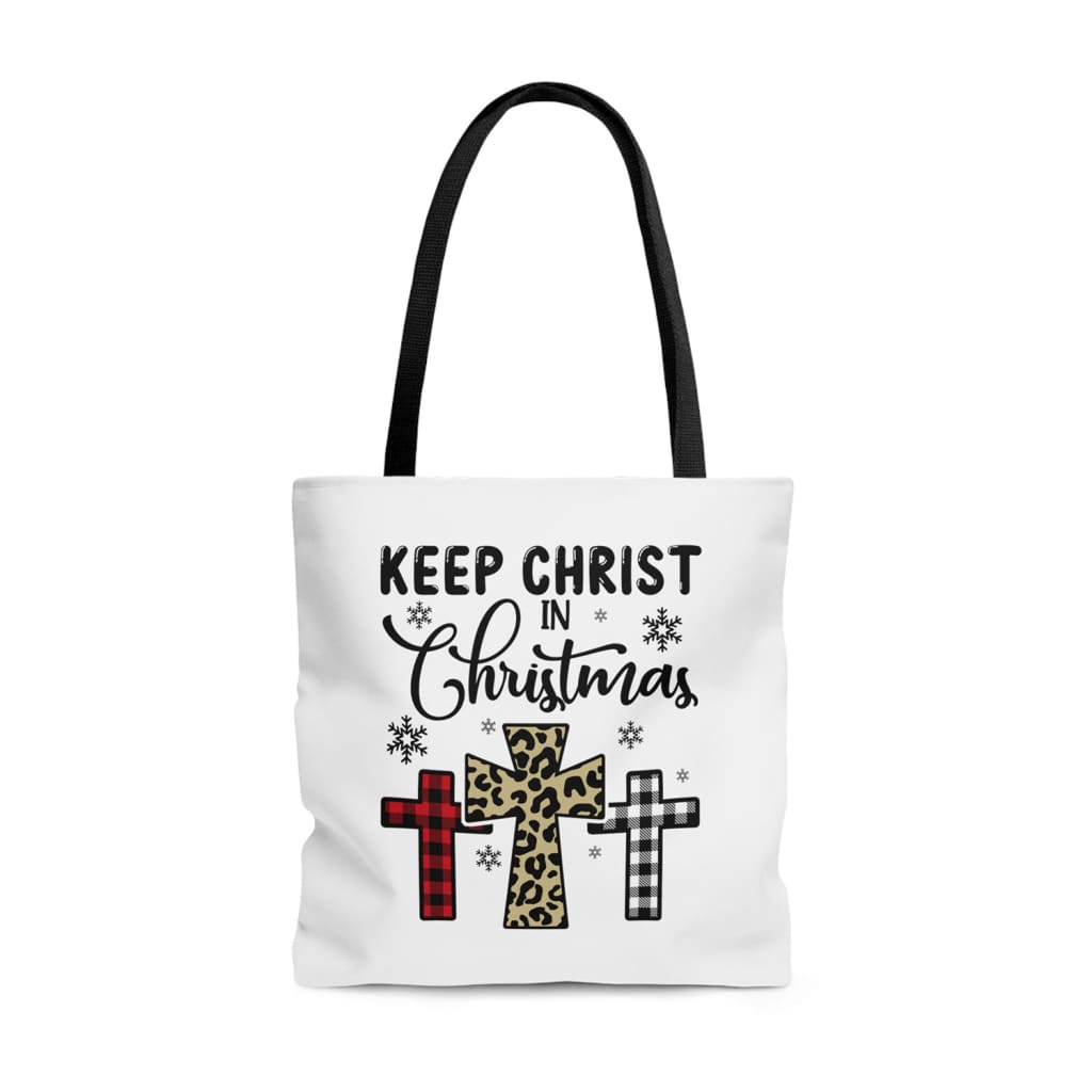 Keep Christ in Christmas Three crosses tote bag 13 x 13