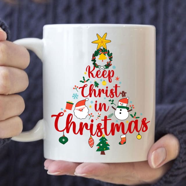 Keep Christ in Christmas tree coffee mug 11 oz