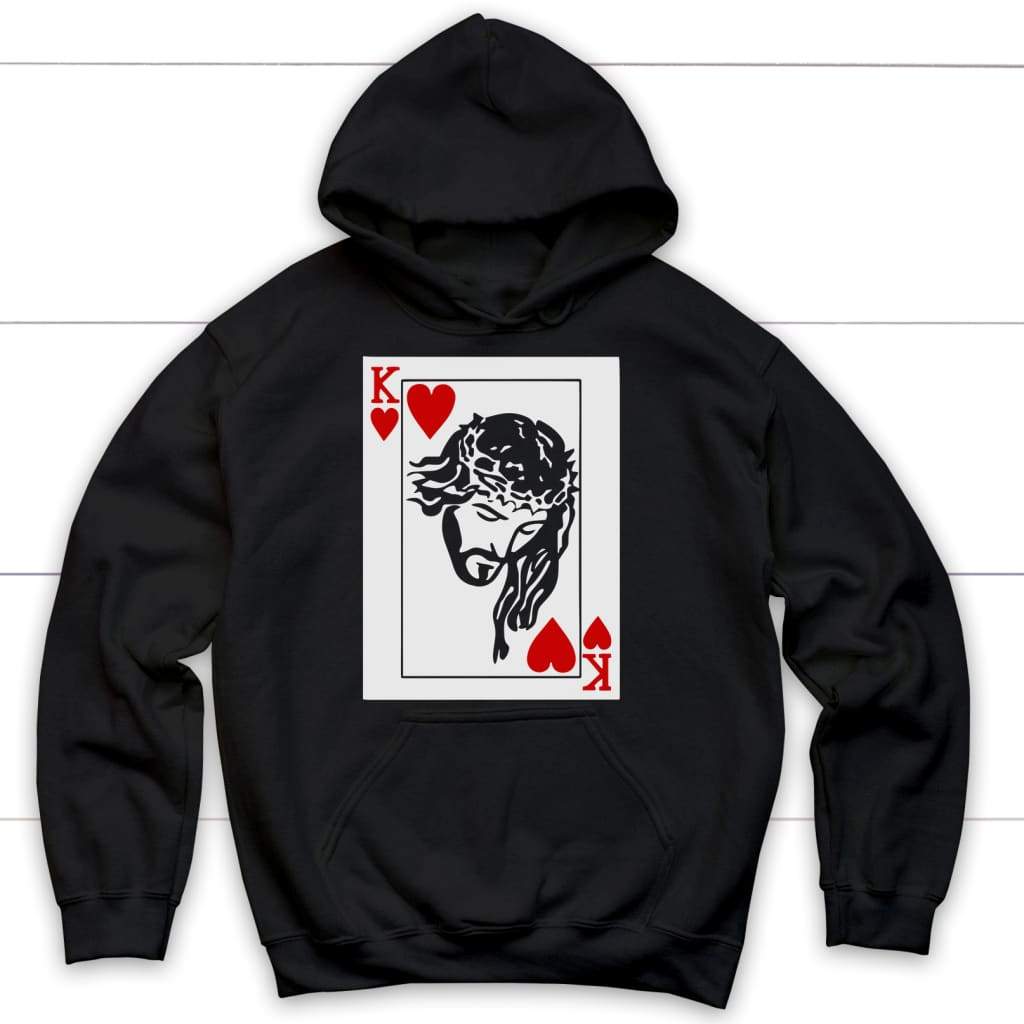 King of hearts is Jesus hoodie - Christian hoodies Black / S