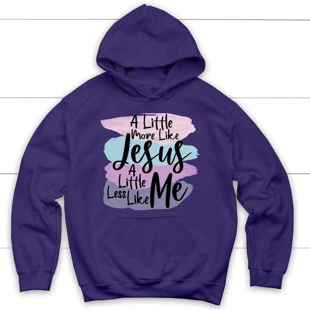 Less like me Christian hoodie Purple / S