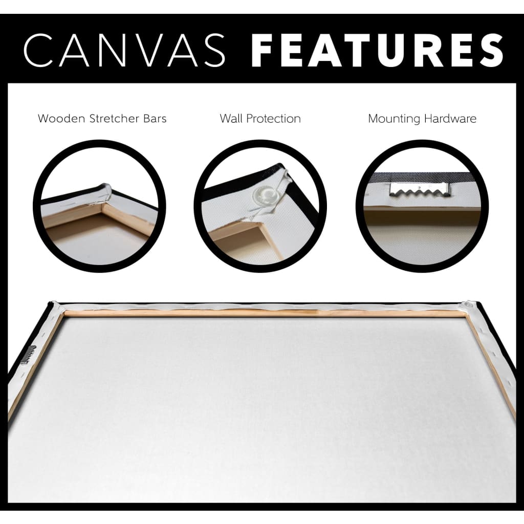 Wall art canvas features.