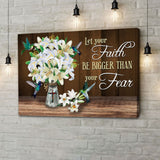 Let your Faith be bigger than your fear canvas wall art Faith wall decor Brown / 12 x 8