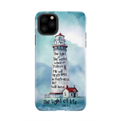 Lighthouse I Am the Light of World John 8:12 Bible Verse Phone Case iPhone 11 Pro Max / Tough