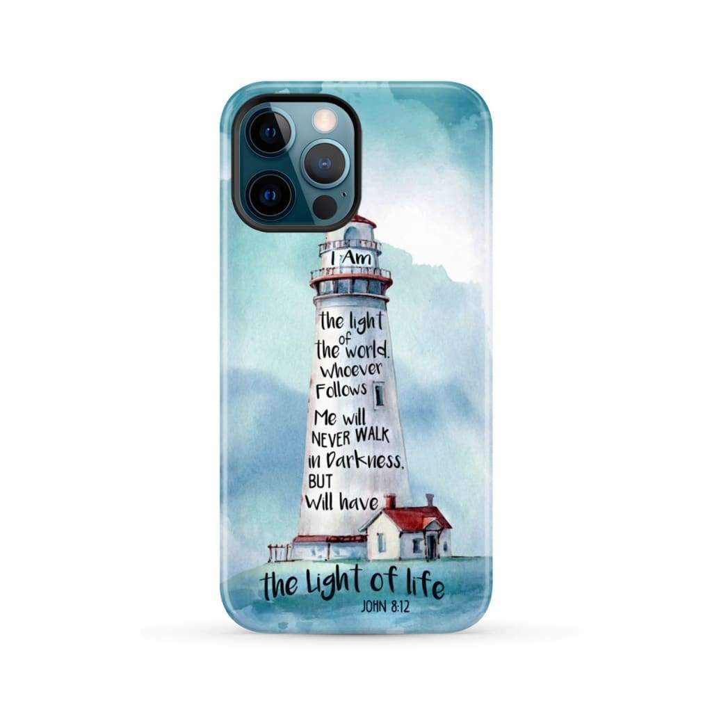 Lighthouse I Am the Light of World John 8:12 Bible Verse Phone Case iPhone 12 Pro Max / Tough