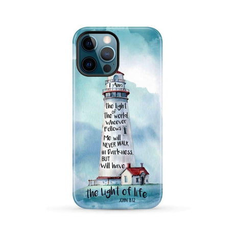 Lighthouse I Am the Light of World John 8:12 Bible Verse Phone Case iPhone 12 Pro Max / Tough