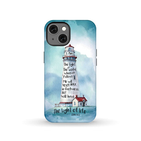 Lighthouse I Am the Light of World John 8:12 Bible Verse Phone Case iPhone 13 / Tough