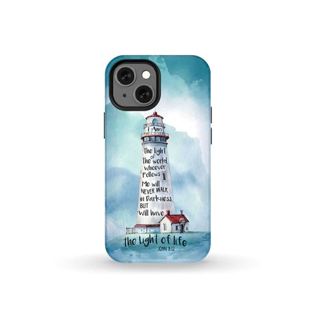 Lighthouse I Am the Light of World John 8:12 Bible Verse Phone Case iPhone 13 Mini / Tough