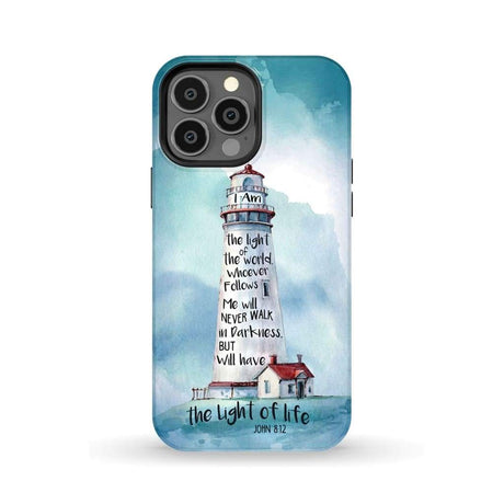 Lighthouse I Am the Light of World John 8:12 Bible Verse Phone Case iPhone 13 Pro Max / Tough