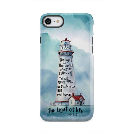 Lighthouse I Am the Light of World John 8:12 Bible Verse Phone Case iPhone 7 / Tough