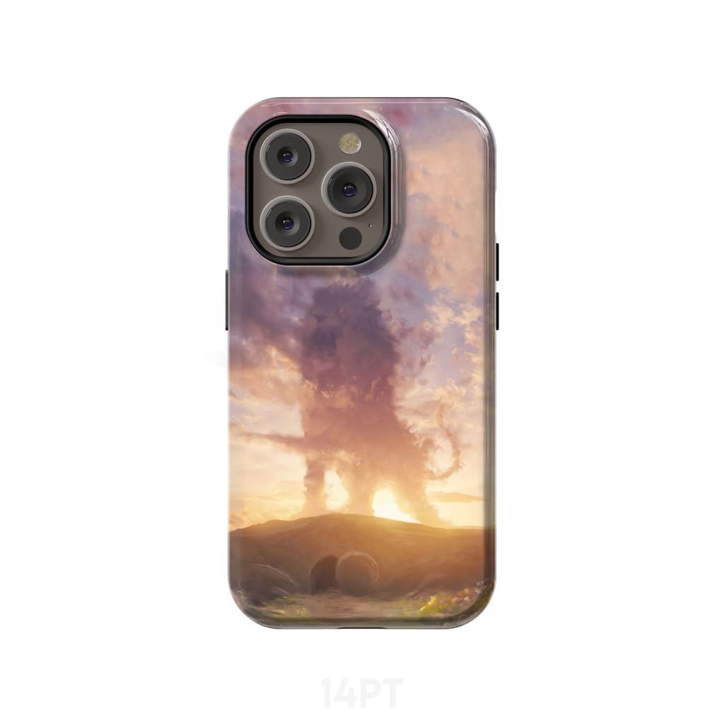 Lion of Judah above the empty tomb He is risen phone case Christian Easter cases iPhone 14 Pro / Tough