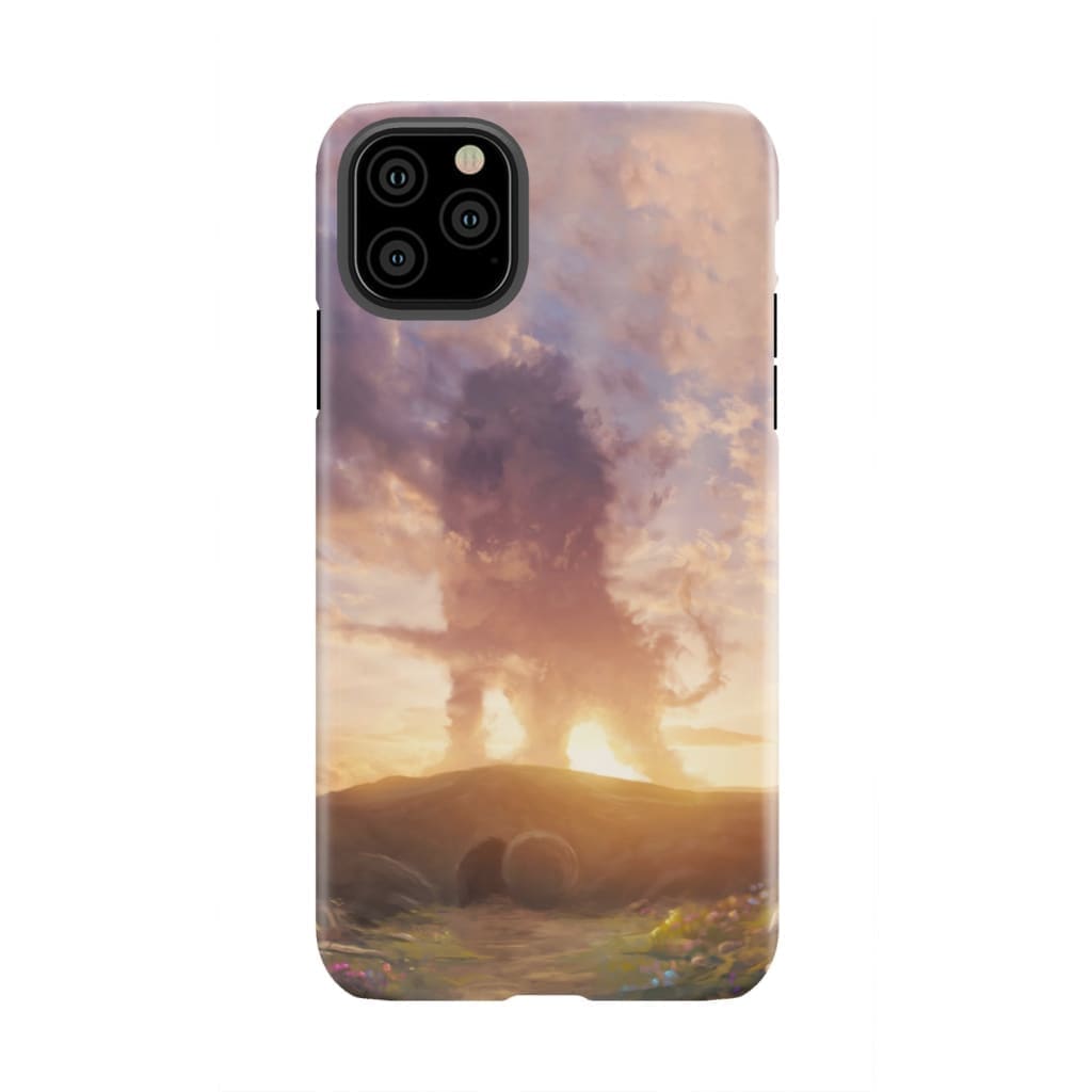 Lion of Judah above the empty tomb He is risen phone case Christian Easter cases iPhone 11 Pro Max / Tough
