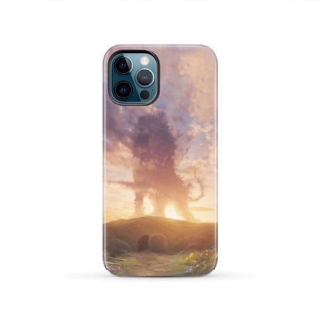 Lion of Judah above the empty tomb He is risen phone case Christian Easter cases iPhone 12 Pro / Tough