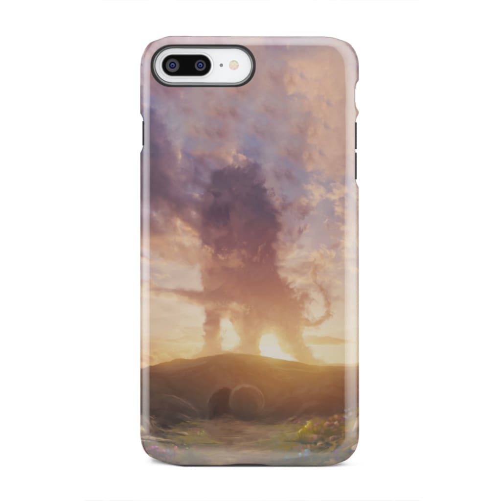Lion of Judah above the empty tomb He is risen phone case Christian Easter cases iPhone 8 Plus / Tough