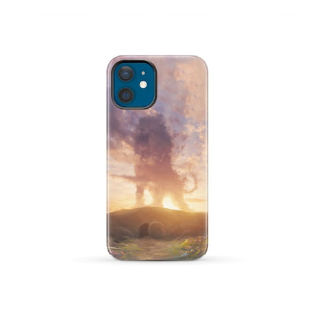 Lion of Judah above the empty tomb He is risen phone case Christian Easter cases iPhone 12 Mini / Tough