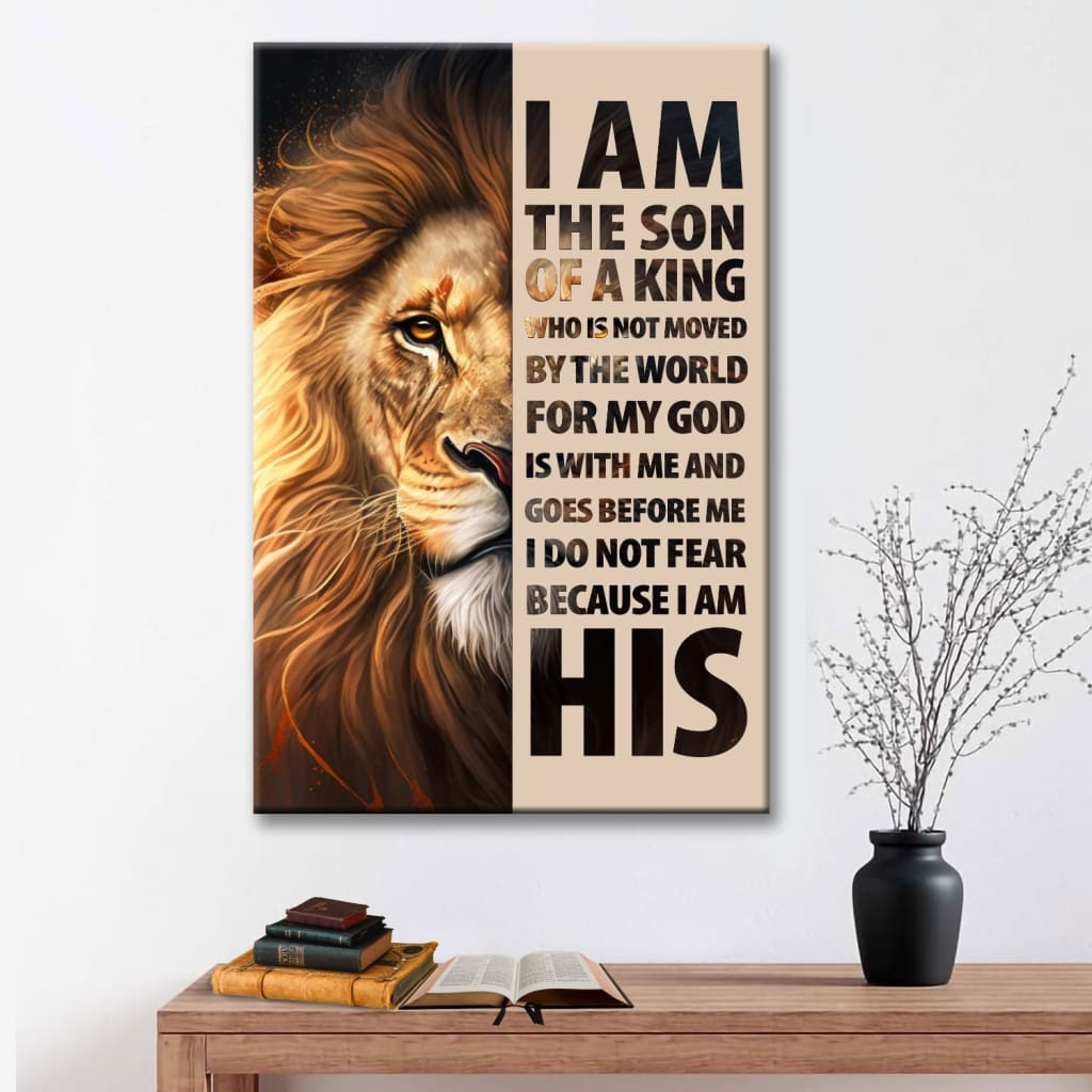 Lion of Judah canvas I am the Son of a King wall art decor