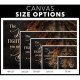 Inspirational Christian gifts featuring Lion of Judah and Exodus 14:14, ideal for faith-based home decor / canvas size options.