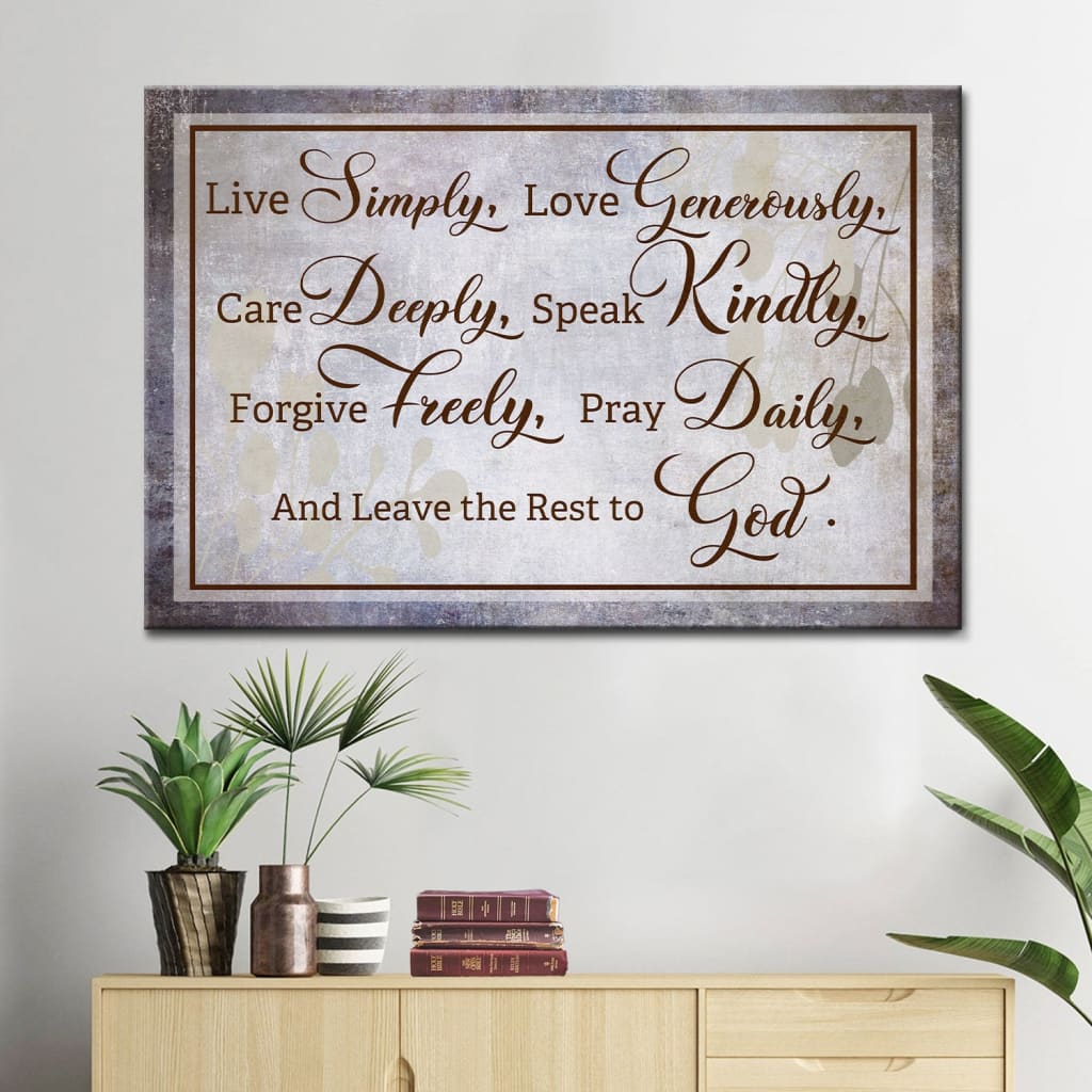 Live Simply Love Generously Canvas Wall Art | Christian Wall Decor