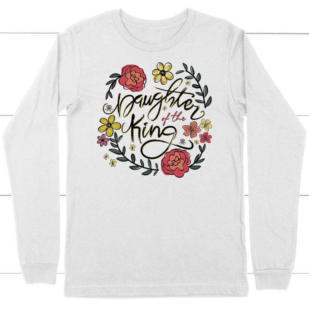 long sleeve shirt Daughter of the king flowers White / S