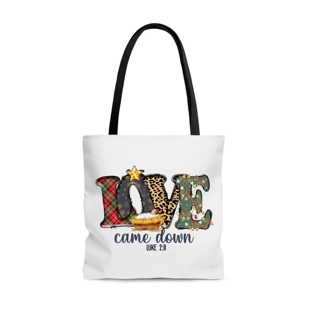 Love came down Luke 2:11 Christmas tote bag 13 x 13