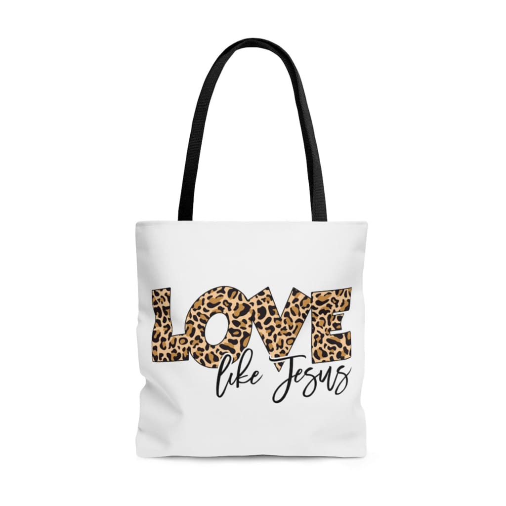 Love like Jesus tote bag Love like Jesus leopard Christian tote bag 13 x 13