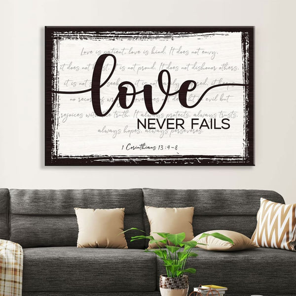 Love Never Fails Wall Art online