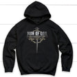 Man of God husband dad papa Christian hoodie Black / S