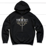 Man of God husband dad papa Christian hoodie Black / S