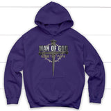 Man of God husband dad papa Christian hoodie Purple / S