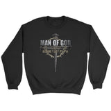 Man of God husband dad papa Christian sweatshirt Black / S