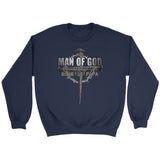 Man of God husband dad papa Christian sweatshirt Navy / S