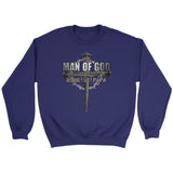 Man of God husband dad papa Christian sweatshirt Purple / S