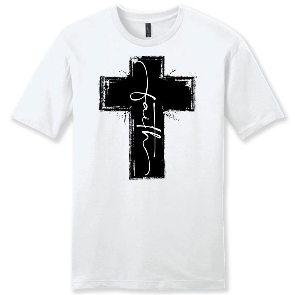 Men’s Christian t-shirts: Faith cross t-shirt White / S