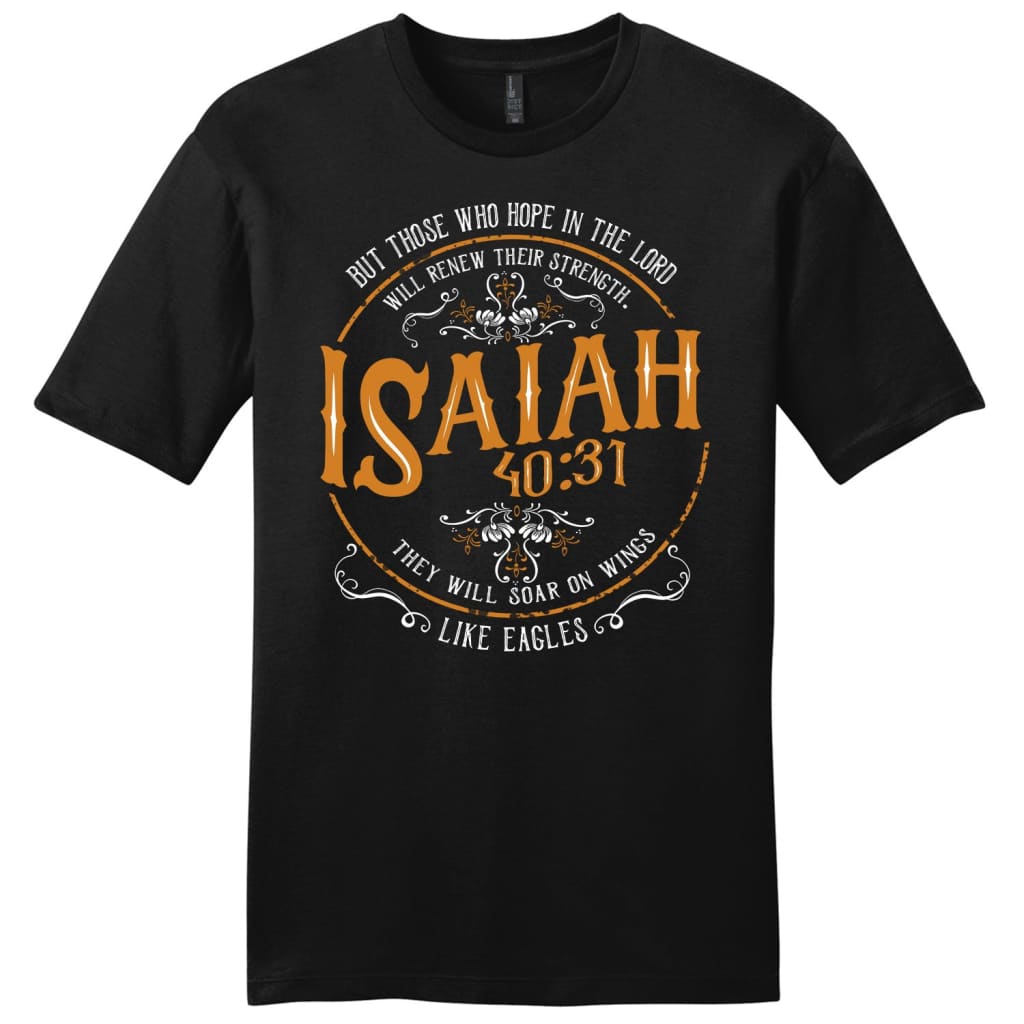 Men’s Christian t-shirts: Isaiah 40:31 Those who hope in the Lord t-shirt Black / S