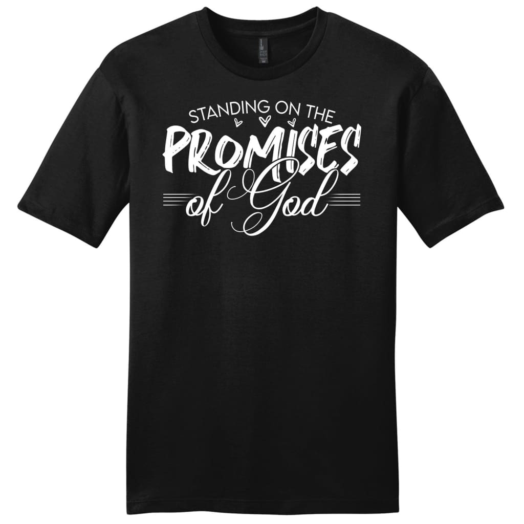 Men’s Christian t-shirts: Standing on the promises of God shirt Black / S