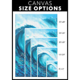 Inspirational Christian wall art: "Mightier than the waves of the sea," Psalm 93:4 sign canvas.
