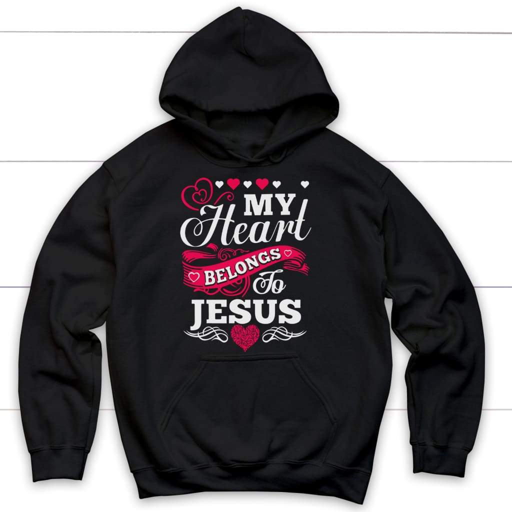 My heart belongs to Jesus Christian hoodie | Christian apparel Black / S