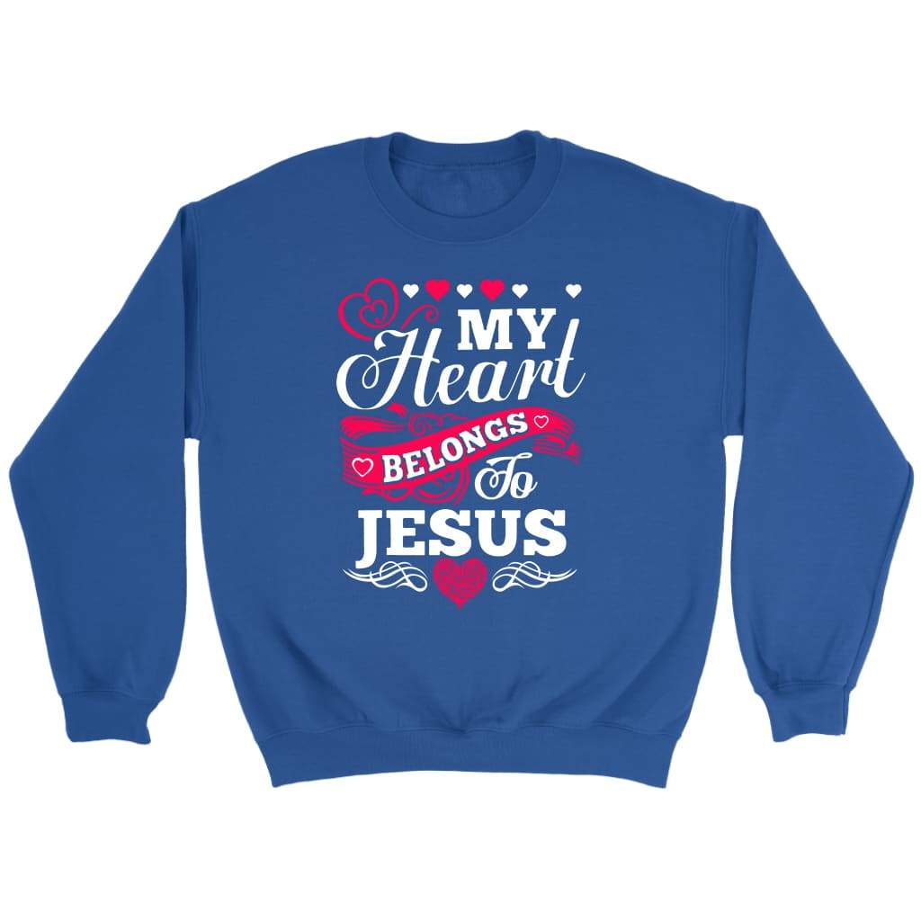 My heart belongs to Jesus sweatshirt - Christian sweatshirt Royal / S