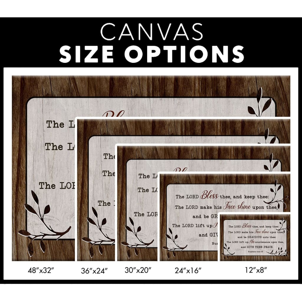 Christian home decor: Numbers 6:24-26 Bible verse wall art with wooden border, perfect for a rustic or farmhouse style / size options.