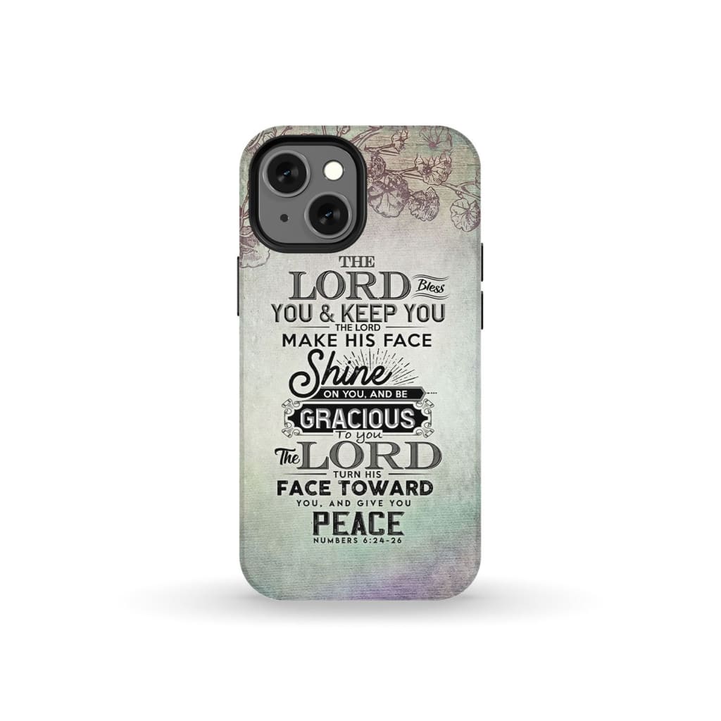 Numbers 6:24 - 26 The Lord bless you and keep phone case Christian cases iPhone 13 Mini / Tough