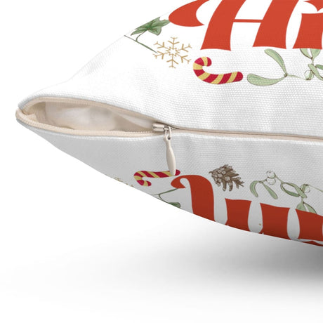 O come let us adore him Christmas leaf pillow
