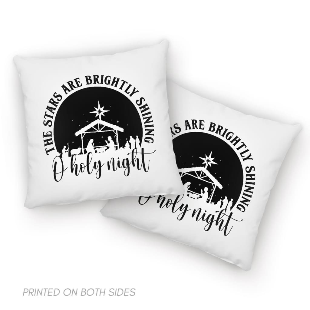 Oh Holy Night Accent Pillow in White