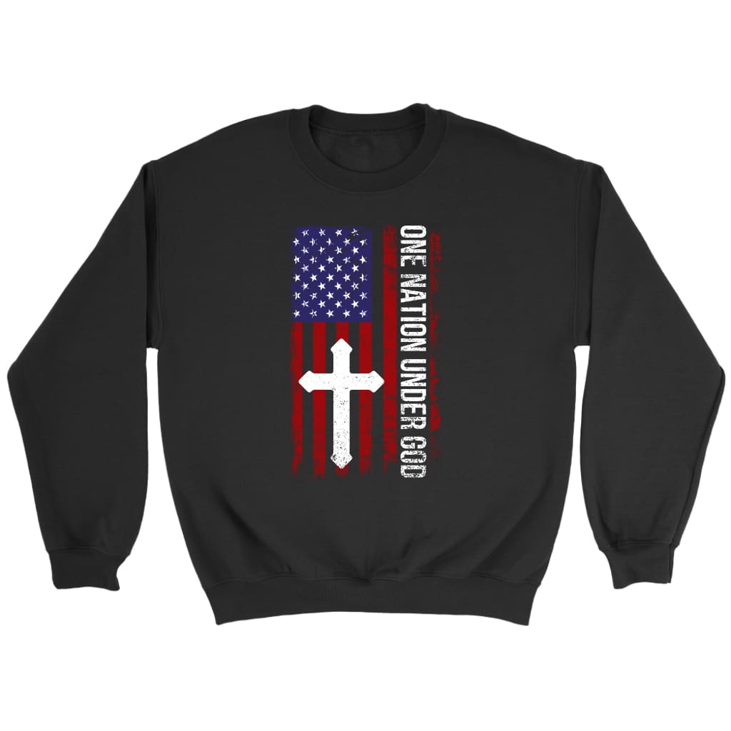 One nation under God Christian sweatshirt Black / S